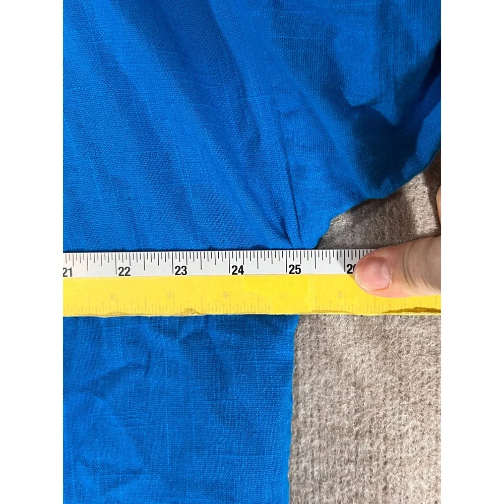 Never A Wallflower Dress Women XS Blue Cotton Oversized Tunic Mini Pockets